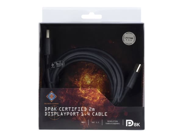 DELTACO GAMING - DisplayPort-kabel - DisplayPort hann til DisplayPort hann - 2 m - svart - 8K-støtte