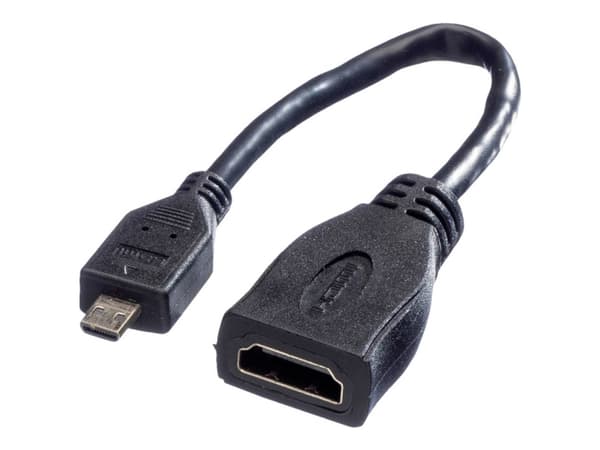 Värde HDMI - Micro HDMI 0,15 m, 0,15 m, HDMI Typ A (Standard), HDMI Typ D (Micro), Sortera