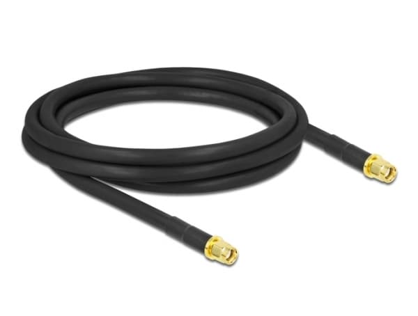 Delock - Antennekabel - RP-SMA plugg til RP-SMA plugg - 2 m - koaksial - svart