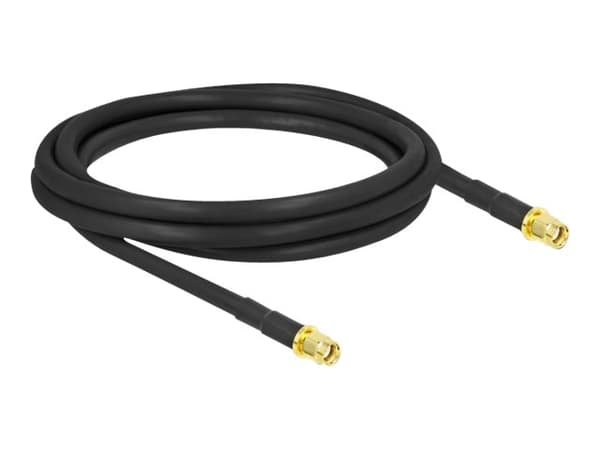 Delock - Antennekabel - RP-SMA plugg til RP-SMA plugg - 2 m - koaksial - svart