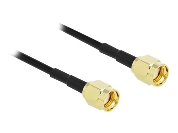 Delock - Antennekabel - RP-SMA plugg til RP-SMA plugg - 5 m - koaksial - svart