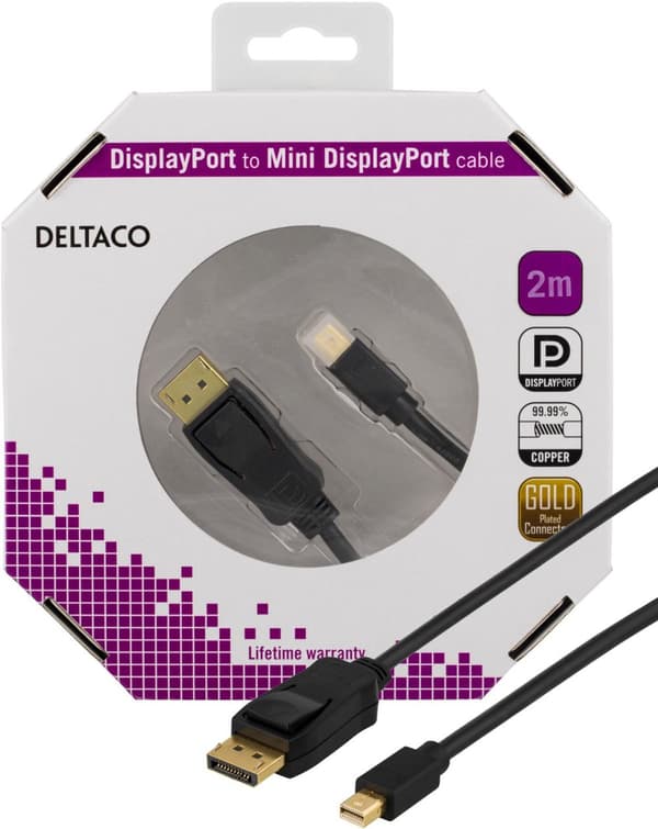 DisplayPort to Mini DisplayPort cable, 2m, black