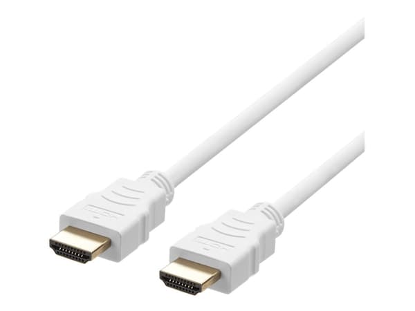 DELTACO HU-20A - Ultra High Speed - HDMI-kabel - HDMI hane till HDMI hane - 2 m - vit - 4K120Hz stöd, 8K60Hz stöd