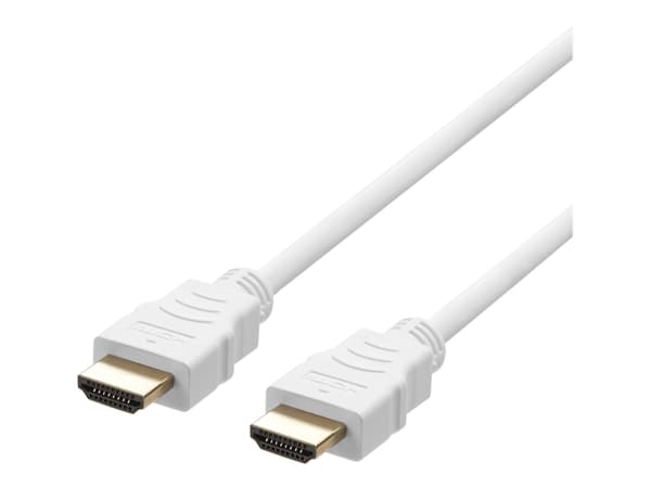 DELTACO - Ultra High Speed - HDMI-kabel - HDMI hann til HDMI hann - 3 m - hvit - 4K 120 Hz støtte, 8K 60Hz støtte