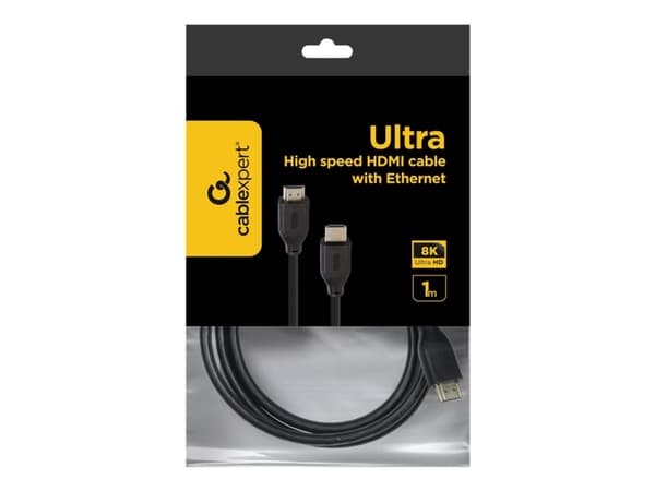 Gembird - Ultra High Speed - HDMI-kabel med Ethernet - HDMI hann til HDMI hann - 1 m - 8K-støtte
