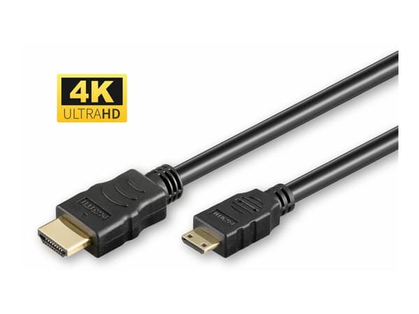 MicroConnect - High Speed - HDMI-kabel med Ethernet - 19 pin mini HDMI Type C hann til HDMI hann - 5 m - svart - 4 K 60 Hz (4096 x 2160) støtte