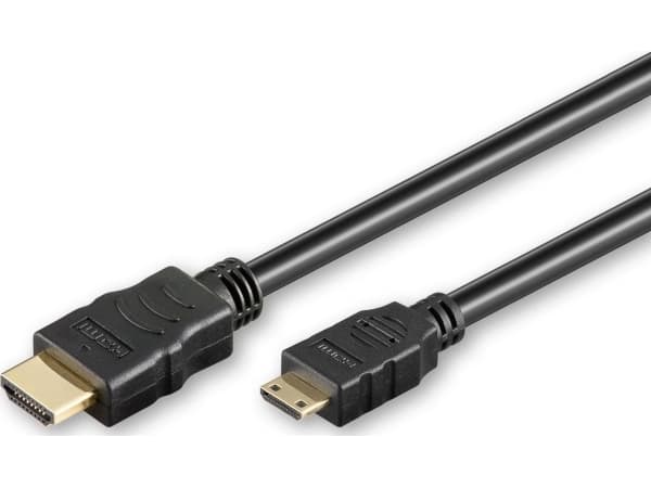 MicroConnect - High Speed - HDMI-kabel med Ethernet - 19 pin mini HDMI Type C hann til HDMI hann - 1 m - svart - 4 K 60 Hz (4096 x 2160) støtte