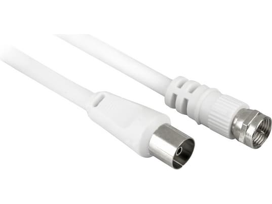 Goobay 11830, 2,5 m, 3C-2V, F-type, Koaksial, Hvit