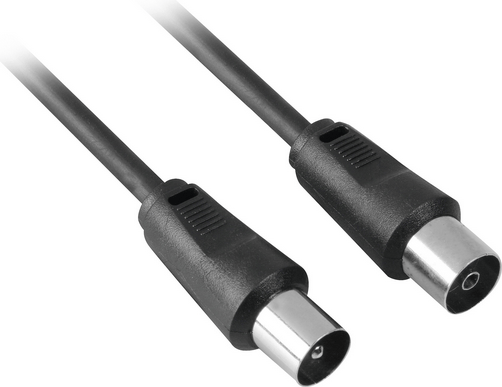 Goobay 11720, 1,5 m, 3C-2V, Koaksial, Koaksial, Sort