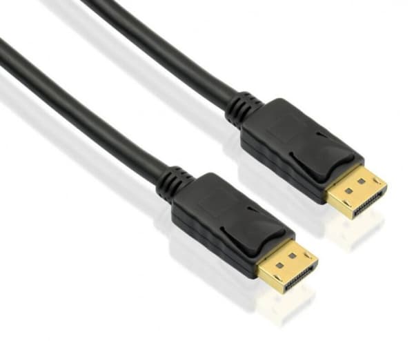 Helos tilkoblingskabel, DisplayPort hann/han, 4K 5,0m, svart