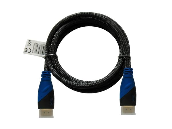 SAVIO CL-49 - HDMI-kabel med Ethernet - HDMI hane till HDMI hane - 5 m - skärmad - svart, blå - stöd för 4K