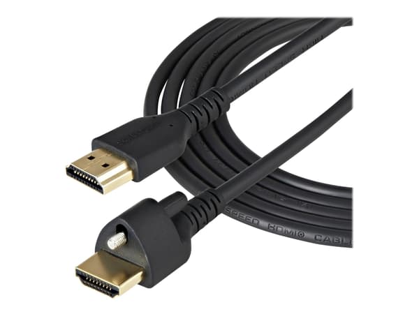 StarTech.com 1m (3ft) HDMI Cable with Locking Screw, 4K 60Hz HDR 10, High Speed HDMI 2.0 Monitor Cable with Locking Screw Connector for Secure Connec