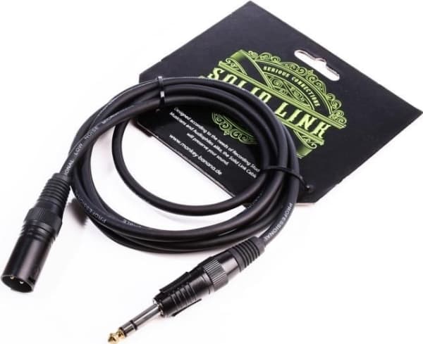 Monkey Banana Banana Solid Link-kabel - Jack sym 6,3 mm / XLR-M / 200 cm - 6,35 mm - Hann - XLR - Hann - 2 m - Svart