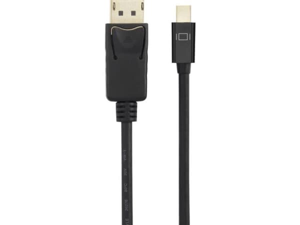Renkforce Mini-display-port / DisplayPort Adapterkabel Mini DisplayPort-stik, DisplayPort-stik 1.50 m Sort RF-4538174 forgyldte stik Displayport-kabe
