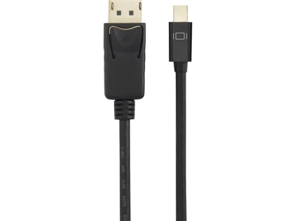Renkforce Mini-display-port / DisplayPort Adapterkabel Mini DisplayPort-stik, DisplayPort-stik 1.50 m Sort RF-4538174 forgyldte stik Displayport-kabe