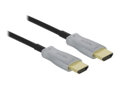 Delock - High Speed - HDMI-kabel - HDMI hann til HDMI hann - 15 m - fiberoptisk - svart - 4K-støtte, Active Optical Cable (AOC)
