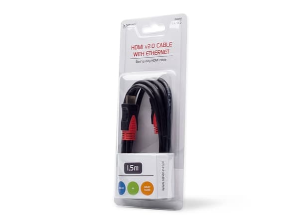 SAVIO CL-95 - HDMI-kabel med Ethernet - HDMI hann til HDMI hann - 1.5 m - svart - 4K-støtte