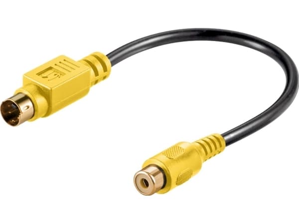 Goobay 60845, 0,2 m, S-Video (4-pin), RCA, Hankjønn, Hunkjønn, Gull
