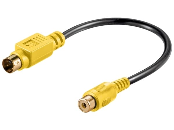 Goobay 60845, 0,2 m, S-Video (4-pin), RCA, Hankjønn, Hunkjønn, Gull