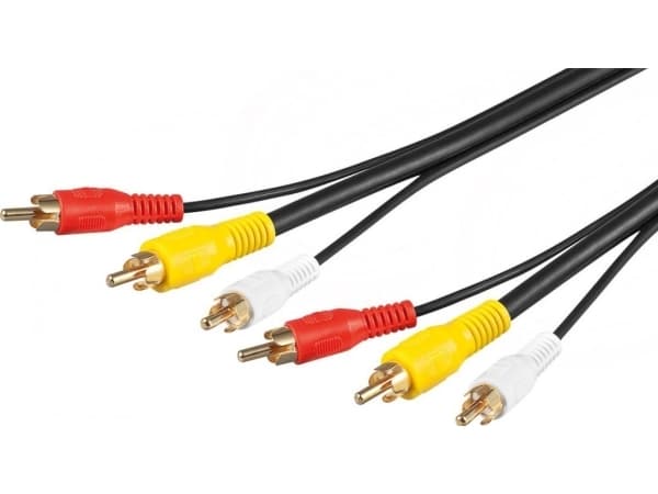 Goobay AVK 201-1500 15.0m, 15 m, 3 x RCA, 3 x RCA, Sort, Hankjønn/hankjønn