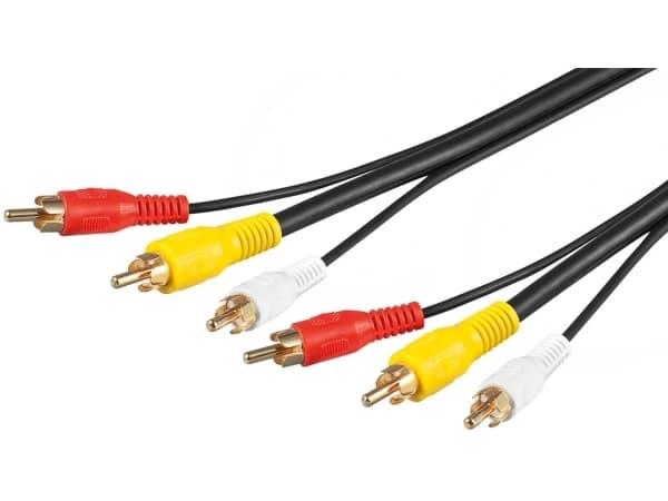 Goobay AVK 201-1500 15.0m, 15 m, 3 x RCA, 3 x RCA, Sort, Hankjønn/hankjønn
