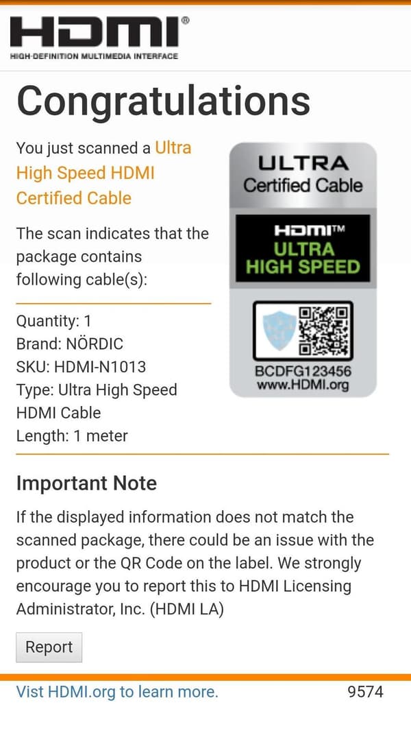 NÖRDIC CERTIFIED CABLES 1m Ultra High Speed ​​HDMI 2.1 8K 60Hz 4K 120Hz 48Gbps Dynamisk HDR Earc VRR Nylon Flettet Kabel Forgyldte Kontakter