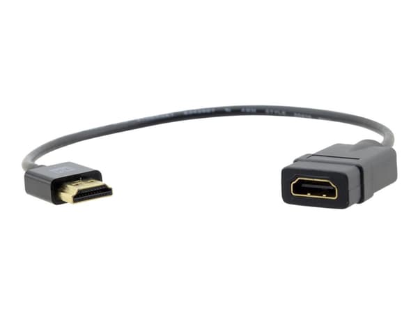 Kramer - HDMI-forlengelseskabel med Ethernet - HDMI hunn til HDMI hann - 30 cm - 4K-støtte