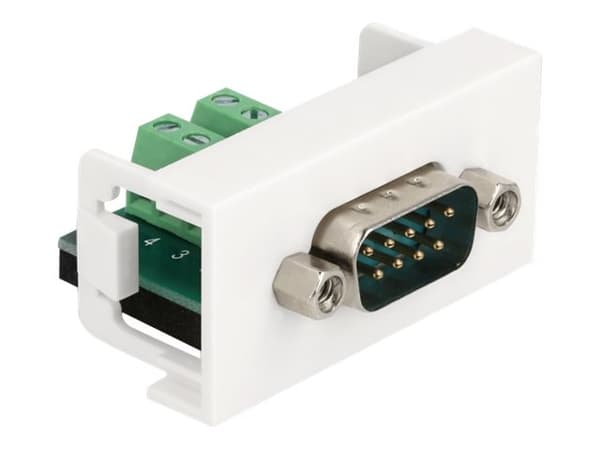 Delock - Easy 45 - snäppbar modul - 9-pin D-Sub ( male ) - vit, RAL 9003