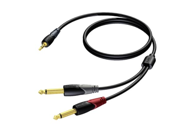 Adapter AV Procab PROCAB CLA713/1.5 3.5 mm Jack male stereo - 2 x 6.3 mm Jack male mono 1.5 meter