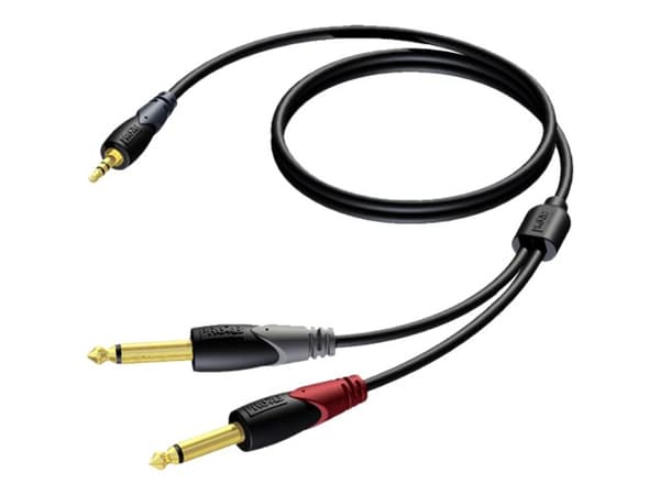 Adapter AV Procab PROCAB CLA713/1.5 3.5 mm Jack male stereo - 2 x 6.3 mm Jack male mono 1.5 meter