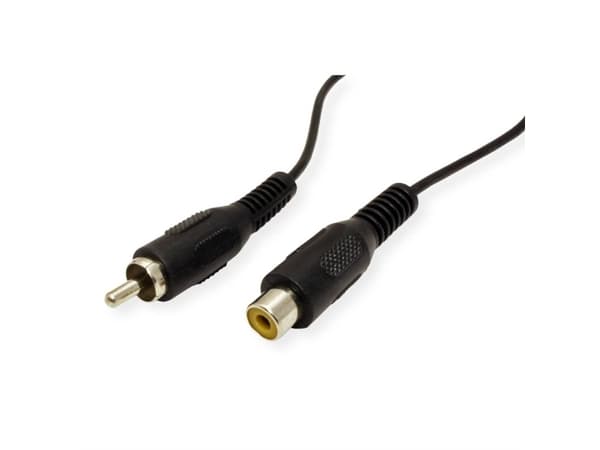Value Cinch Cable, simplex M - F 5 m, RCA, Hankjønn, RCA, Hunkjønn, 5 m