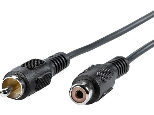 Value Cinch Cable, simplex M - F 5 m, RCA, Hankjønn, RCA, Hunkjønn, 5 m