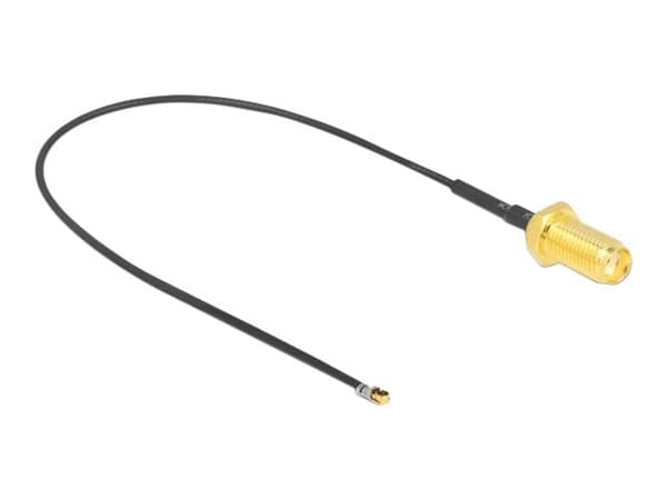 Delock - Antennekabel - SMA (hunn) skott til MHF 4L LK (hann) - 20 cm - 1.37 mm - koaksial - grå, svart