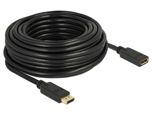 Delock - DisplayPort-forlengelseskabel - DisplayPort (hann) til DisplayPort (hunn) - DisplayPort 1.2 - 15 m - 4K-støtte - svart