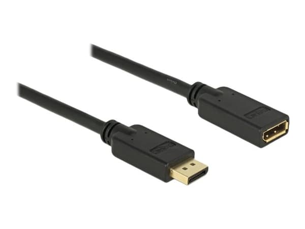 Delock - DisplayPort-forlengelseskabel - DisplayPort (hann) til DisplayPort (hunn) - DisplayPort 1.2 - 15 m - 4K-støtte - svart