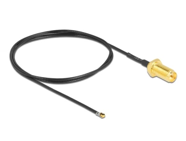 Delock - Antennekabel - MHF 4L LK (P) til RP-SMA (R) - 50 cm - 1.37 mm - koaksial - svart