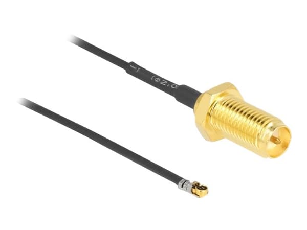 Delock - Antennekabel - MHF 4L LK (P) til RP-SMA (R) - 50 cm - 1.37 mm - koaksial - svart