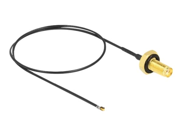 Delock - Antennekabel - SMA (hunn) skott til MHF 4L LK (hann) - 35 cm - 1.37 mm - koaksial - grå, svart