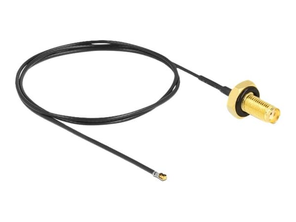 Delock - Antennekabel - SMA (hunn) skott til MHF 4L LK (hann) - 50 cm - 1.37 mm - koaksial - grå, svart
