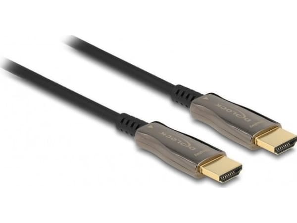 Delock - High Speed - HDMI-kabel - HDMI hann til HDMI hann - 10 m - fiberoptisk - svart - Active Optical Cable (AOC), 8 K 60 Hz (7680 x 4320) støtte