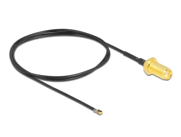 Delock - Antennekabel - SMA (hunn) skott til MHF 4L LK (hann) - 50 cm - 1.37 mm - koaksial - grå, svart