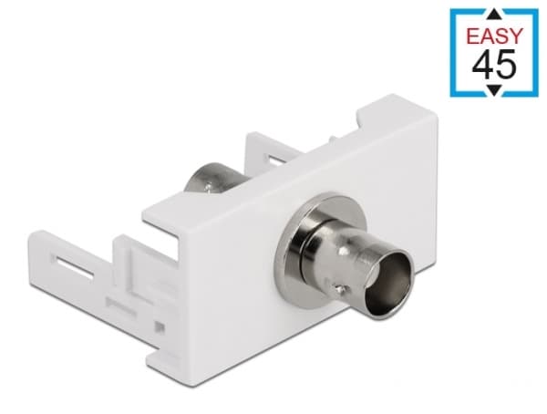 Delock - Easy 45 - trykklåsmodul - BNC - 1 modul - hvit, RAL 9003
