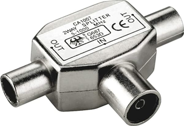 Value 11.99.4476, Coaxial in, 2 x Coaxial out, Hankjønn, Hunkjønn, 75 O