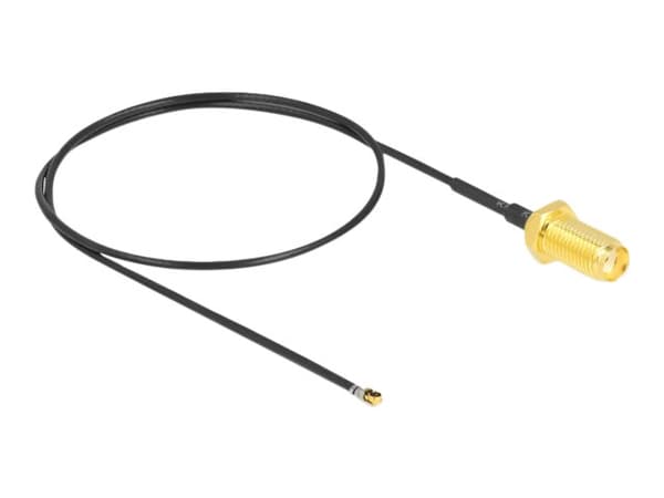 Delock - Antennekabel - SMA (hunn) skott til MHF 4L LK (hann) - 35 cm - 1.37 mm - koaksial - grå, svart