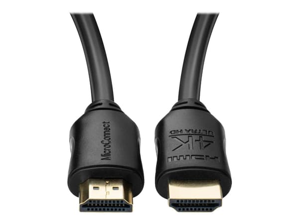 MicroConnect - High Speed - HDMI-kabel med Ethernet - HDMI hann til HDMI hann - 1 m - trippel beskyttelse - svart - innendørs, støtte for Dolby DTS-H