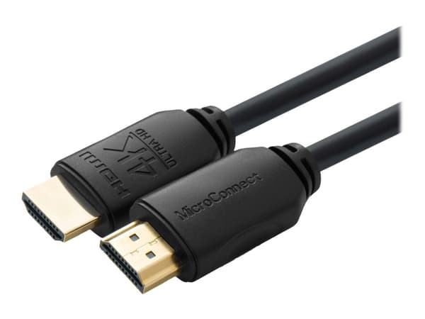 MicroConnect - High Speed - HDMI-kabel med Ethernet - HDMI hann til HDMI hann - 1 m - trippel beskyttelse - svart - innendørs, støtte for Dolby DTS-H