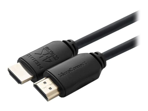 MicroConnect - High Speed - HDMI-kabel med Ethernet - HDMI hann til HDMI hann - 1 m - trippel beskyttelse - svart - innendørs, støtte for Dolby DTS-H