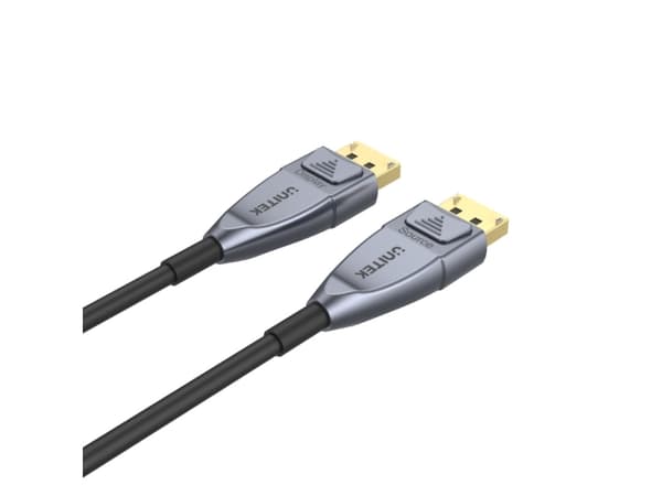 Unitek - DisplayPort-kabel - DisplayPort (hann) til DisplayPort (hann) - 30 m - 4K 120 Hz støtte, 8K 60Hz støtte - romgrå