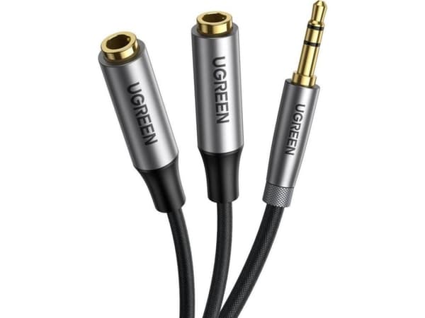 Ugreen cable AUX UGREEN audio splitter 3.5 mm jack cable, 20cm (gray)