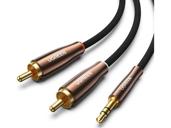Cable Ugreen UGREEN AV170 Cable 2x RCA (Cinch) jack 3.5mm, 1m (black)
